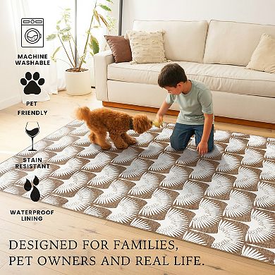 My Magic Carpet Flock Camel Washable Rug