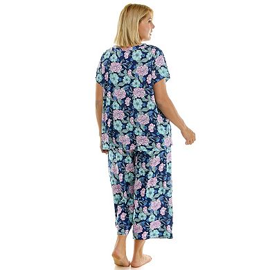 Women's Plus Croft & Barrow® Short Sleeve Pajama Top & Pajama Bottoms Set