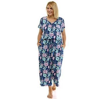 Plus Size Croft & Barrow® Short Sleeve Pajama Top & Pajama Capri Bottoms Set