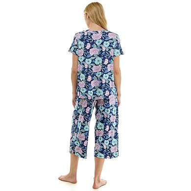 Petite Croft & Barrow® Short Sleeve Pajama Top & Pajama Capri Bottoms Set