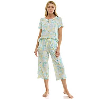 Petite Croft & Barrow® Short Sleeve Pajama Top & Pajama Capri Bottoms Set
