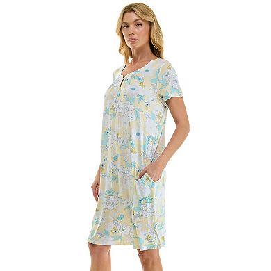 Women's Croft & Barrow® Short Sleeve Floral Sleep Gown
