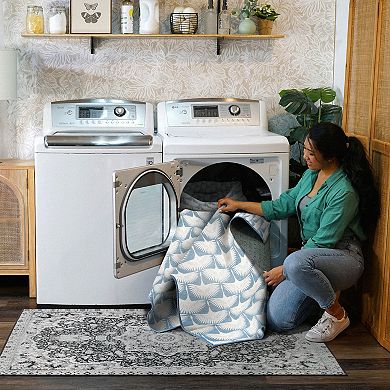 My Magic Carpet Flock Pattern Washable Rug