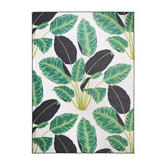 My Magic Carpet Hojas Rainforest Emerald Washable Rug