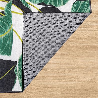 My Magic Carpet Hojas Rainforest Emerald Washable Rug