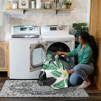 My Magic Carpet Hojas Rainforest Emerald Washable Rug