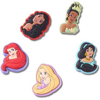 Crocs Disney Princess Ariel, Moana, Rapunzel, Jasmine, Tiana Jibbitz 5 pc Accessory Pack