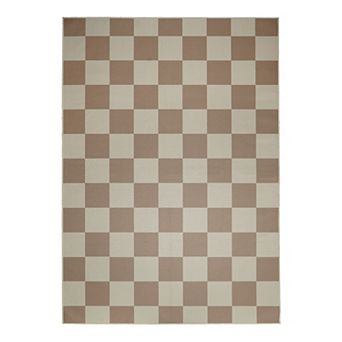 My Magic Carpet Jute Jaya Checkered Natural Decorative Washable Rug