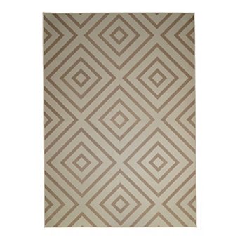 My Magic Carpet Jute Aria Double-Diamond Natural Decorative Washable Rug