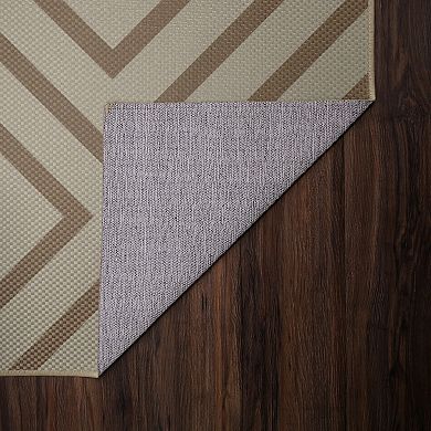 My Magic Carpet Jute Aria Double-Diamond Natural Decorative Washable Rug