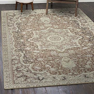 My Magic Carpet Parviz Brown Washable Rug