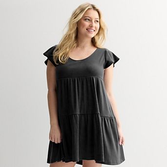 Juniors' Plus Size SO® Flutter Sleeve Dress