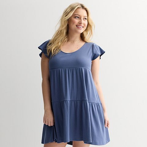 Женские платья Plus Size SO Juniors' Plus Size SO® Easy Flutter Sleeve Mini Dress