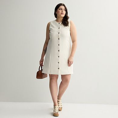 Juniors' Plus Size SO® Sleeveless Button-Front Dress