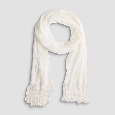 Nine West Floral Lace Fringe Wrap Scarf