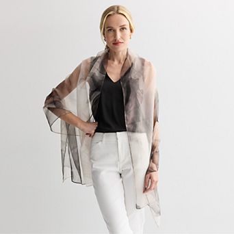 Nine West Blurred Floral Foil Wrap