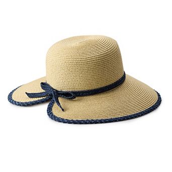 Women's Nine West Denim Bow Split Back Framer Hat