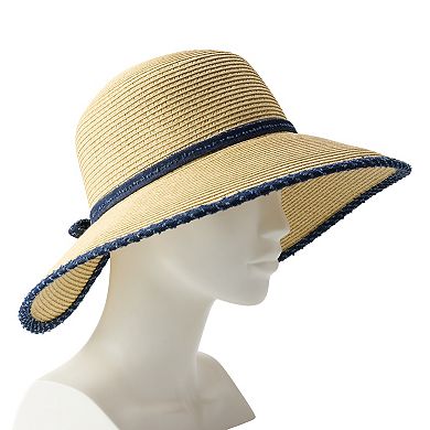 Women's Nine West Denim Bow Split Back Framer Hat