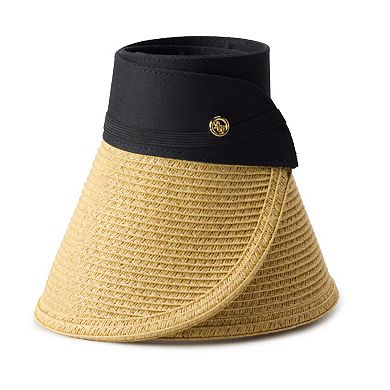 Women's Nine West Fabric Straw Roll Up Visor