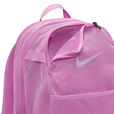 kohls nike pink backpack Brasilia  Rush Pink/Rush Pink/White A practical mesh side pocket is ideal for a water bottle Nike Brasilia Mesh Backpack