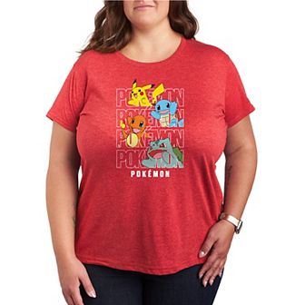 Plus Size Pokémon Stacked Graphic Tee