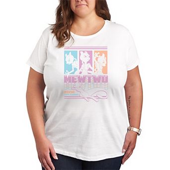 Plus Size Pokémon Mewtwo Grid Graphic Tee