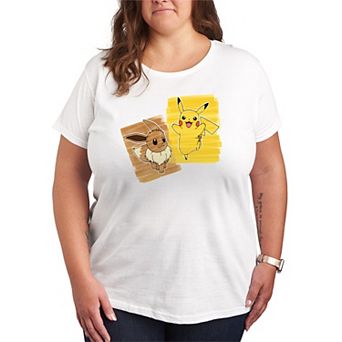 Plus Size Pokémon Pikachu & Eevee Graphic Tee