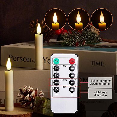 12 Pcs Flameless LED Taper Candles Light Set with Clip-on Christmas Tree Design