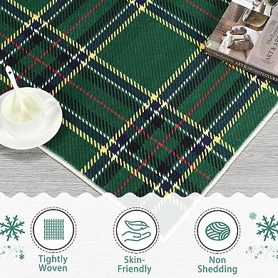 Garvee Checkered Christmas Rugs Non Slip Low Pile Throw Carpet for Bedroom Kitchen
