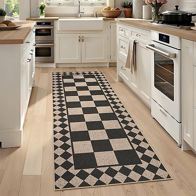 Garvee Checkered Machine Washable Area Rug Modern Geometric Non Slip Carpet for Living Room Bedroom