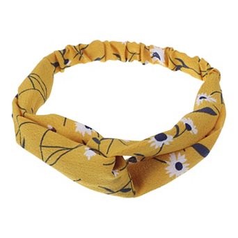 Fashion Chrysanthemum Pattern Cross Elastic Hairband for Women 1 pc
