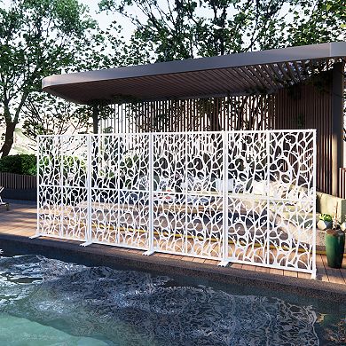 LOVMOR Metal Privacy Screens Indoor DividerPrivacy Screen Black