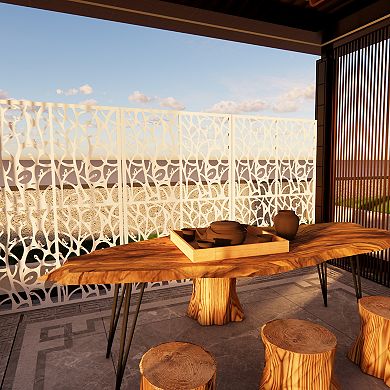 LOVMOR Metal Privacy Screens Indoor DividerPrivacy Screen Black