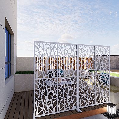 LOVMOR Metal Privacy Screens Indoor DividerPrivacy Screen Black