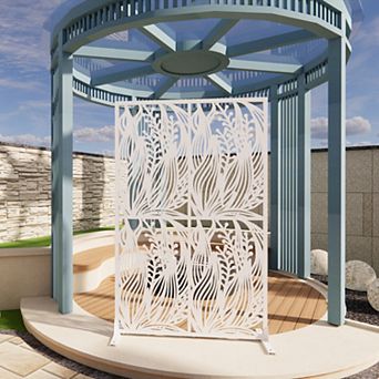 LOVMOR Metal Privacy Screens Indoor Divider Screen for Room Divider Black