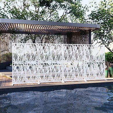 LOVMOR Metal Privacy Screens Indoor Divider Screen for Room Divider Black