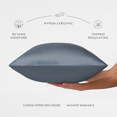 100% Mulberry Silk Pillowcase, Cooling - Reduce Frizz and Wrinkles, 19 Momme, Zippered Enclosure