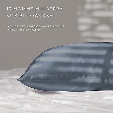 100% Mulberry Silk Pillowcase, Cooling - Reduce Frizz and Wrinkles, 19 Momme, Zippered Enclosure