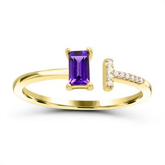 Luna Mia 10k Gold Gemstone & Diamond Accent Ring