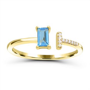 Luna Mia 10k Gold Gemstone & Diamond Accent Ring