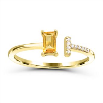 Luna Mia 10k Gold Gemstone & Diamond Accent Ring