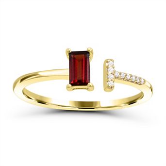 Luna Mia 10k Gold Gemstone & Diamond Accent Ring