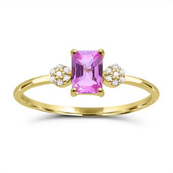 Luna Mia 10k Gold Pink Sapphire & Diamond Accent Ring