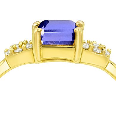 Luna Mia 10k Gold Gemstone & Diamond Accent Ring