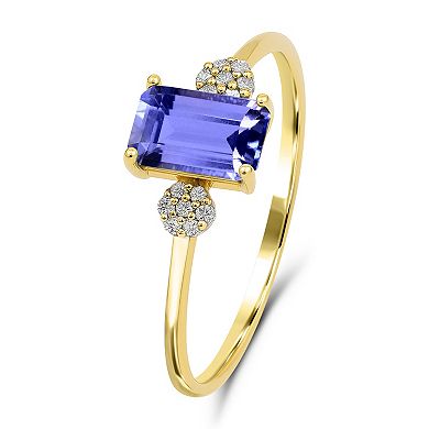 Luna Mia 10k Gold Gemstone & Diamond Accent Ring