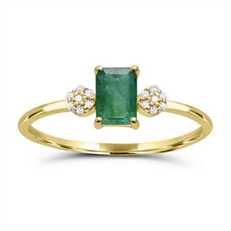 Luna Mia 10k Gold Gemstone & Diamond Accent Ring