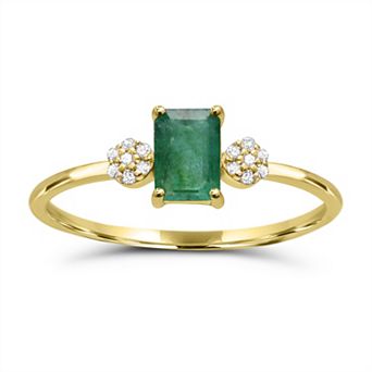 Luna Mia 10k Gold Gemstone & Diamond Accent Ring