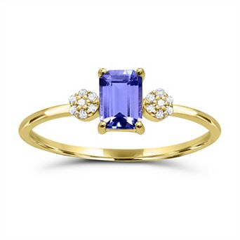 Luna Mia 10k Gold Gemstone & Diamond Accent Ring