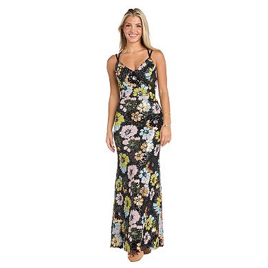 Juniors' Morgan and Co Multi Floral Sequin Long Dress
