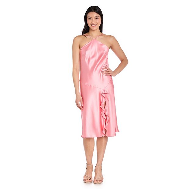 Morgan & Co Women's Midi Halter Satin Dress, XS